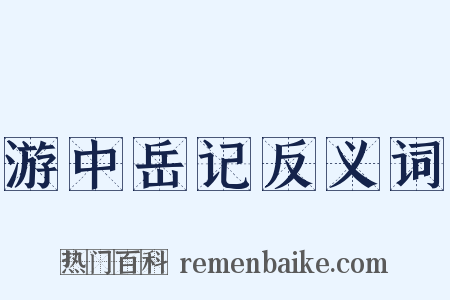 游中岳记反义词是什么意思的图片